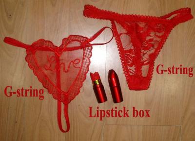 Sexy, Romantic and Novelty lingerie rose/G-string in Lipstick-Valentine`s day gi