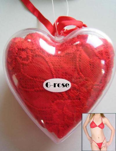 Romantic %26 Novelty lingerie, rose G-string gift set,Valentine`s day gift