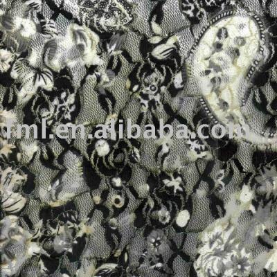 printed jacquard lace with gold thread. (printed jacquard lace with gold thread.)
