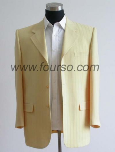 Three-Button, Non-Vent Stripe Suit