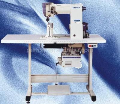 Single needle,auto-trimmer post-bed lockstitch sewing machine with roller (Einzel-Nadel-, Auto-Trimmer post-Bett-Doppelsteppstich-Nähmaschine mit Rollen)