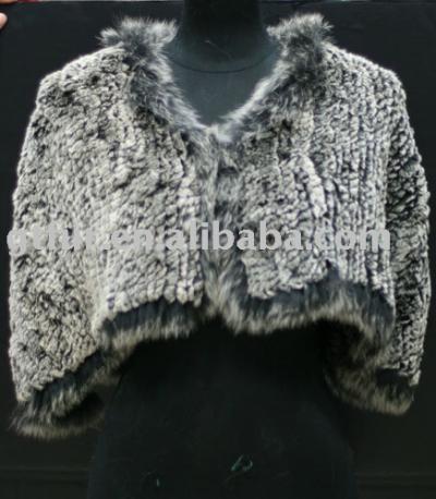 Knitted rex rabbit fur waistcoat (Strick-rex Kaninchenfell Weste)