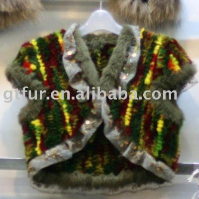 Knitted rabbit fur waistcoat (Трикотажный жилет меховой кролик)