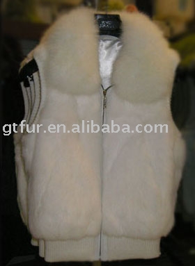 rabbit fur waistcoat with fox collar (Kaninchenfell Weste mit Fuchskragen)