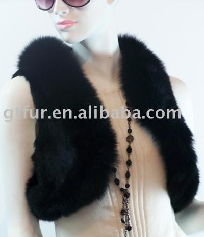 rabbit fur waistcoat with fox collar (кролик жилет с мехом лисы воротник)