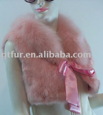rabbit fur waistcoat with fox collar (кролик жилет с мехом лисы воротник)