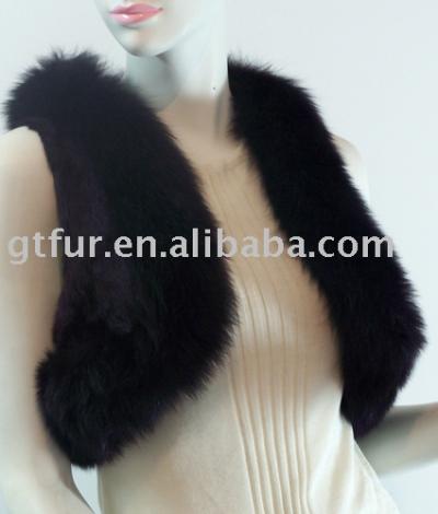 rabbit fur waistcoat with fox collar (кролик жилет с мехом лисы воротник)