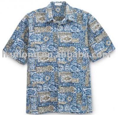 Men `s in tropischem Design Batik-Shirt drucken (Long-Sleeve-Taste vor-Shirt) (Men `s in tropischem Design Batik-Shirt drucken (Long-Sleeve-Taste vor-Shirt))