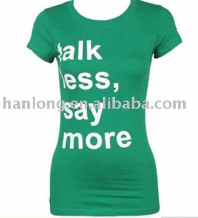 Lady`s fashion t-shirt with letter printing (Lady`s fashion t-shirt with letter printing)