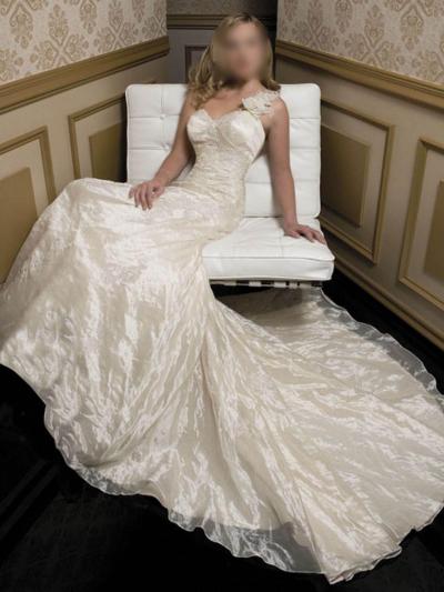 High-quality Embroidery Gown, Silk Dress with Thick Satin, Italian Organza (Высокое качество вышивки платье, шелковое платье с толстыми сатин, органза итальянский)
