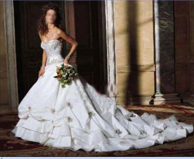 High-quality Embroidery Gown, Silk Dress with Thick Satin, Italian Organza (Высокое качество вышивки платье, шелковое платье с толстыми сатин, органза итальянский)