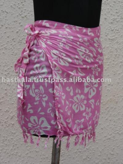 RAYON PRINTED WRAP-AROUND SKIRT - PAREO (RAYON PRINTED WRAP-AROUND SKIRT - PAREO)