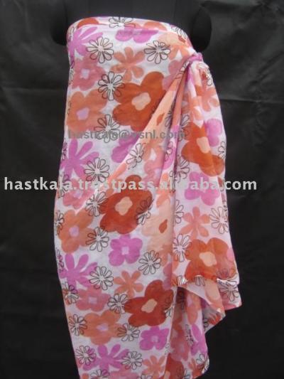POLYESTER CHIFFON PRINTED PAREO / SARONG / BEACHWEAR (POLYESTER CHIFFON PRINTED PAREO / SARONG / BEACHWEAR)
