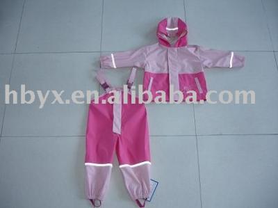 Oeko-tex100 standard PU children`s rainsuit (Oeko-tex100 standard PU children`s rainsuit)