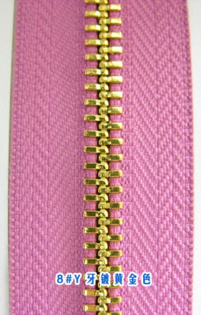 8# gold color`s Y teeth zipper (8 # Goldfarbe `s Y Zähne Reißverschluss)