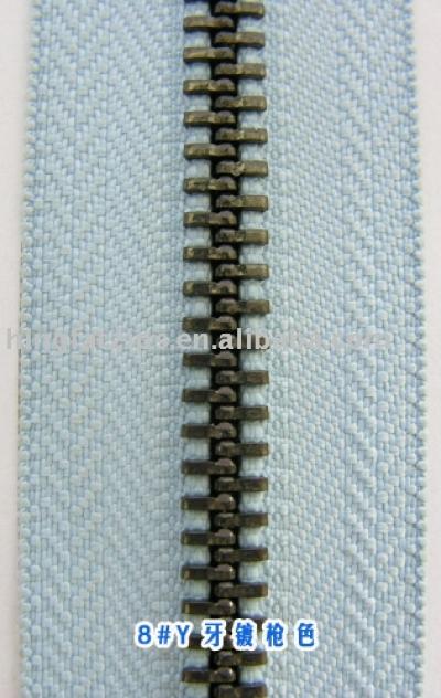 8# gun color`s Y teeth zipper (8 # Farbe gun `s Y Zähne Reißverschluss)