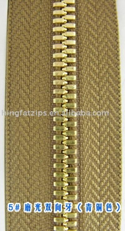 M 5# bronze zipper with polish corn shape teeth (M 5 # Bronze-Reißverschluss mit polnisch Mais Form Zähne)