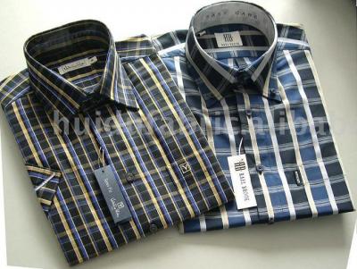 Men`s Short Sleeve 100% Cotton Shirt (Top-Grade Matching Checks Everywhere) (Men `s Short Sleeve 100% Baumwolle Shirt (Top-Grade Passende Checks Everywhere))