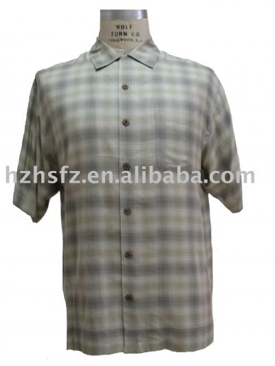 Men`s Short Sleeve Silk Shirt (Men`s Short Sleeve Silk Shirt)