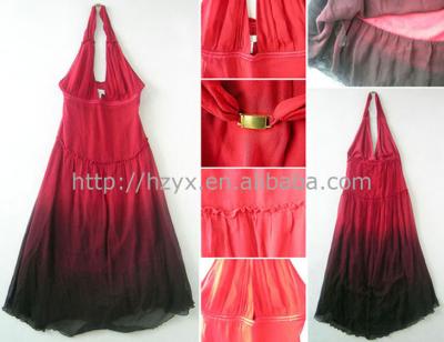 Ladies` real silk dress