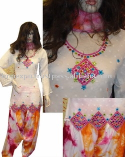Ladies Fashion Dress: Handmade Resham Sindhi Kerhai (Dye %26 Dye Shalwar) (Ladies Fashion Dress: Handmade Resham Sindhi Kerhai (Dye %26 Dye Shalwar))