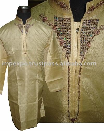 Men`s Kurta (Jamawar Kurta) : Groom Style Ban %26 Gala Kerhai (Item No. Impexpok (MEN `S Курта (Jamawar Курта): Жених Стиль запрещении% 26 Гала Kerhai (Код Impexpok)