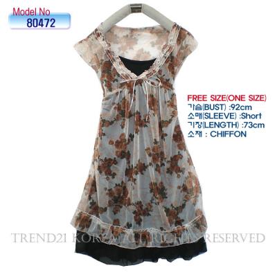 # 80472 Ladies Chiffon One-Piece Dress (# 80472 Ladies chiffon One-Piece Dress)