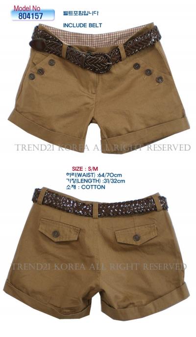# 804157 Ladies Short Pants With Belt (# 804157 дамы короткие брюки с ремнем)