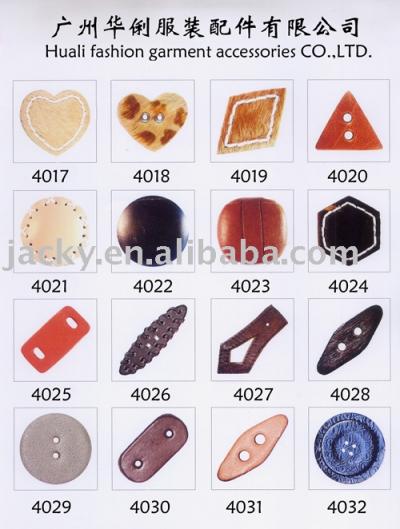 Real leather button (Cuir bouton Real)