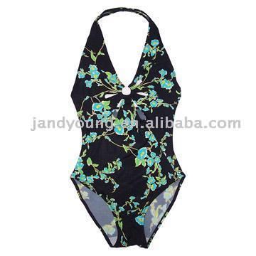Printed Halter Neck Swimsuit (Printed Halter Neck Swimsuit)