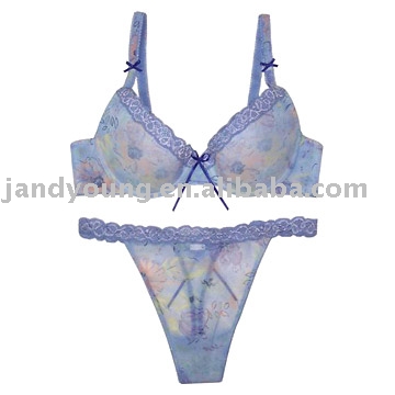 Printed Mesh Bra and Thong (Printed Mesh Bra and Thong)