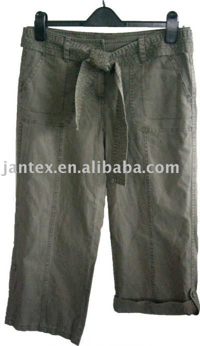 garment pigment dyed linen cotton casual roll-leg crop (garment pigment dyed linen cotton casual roll-leg crop)
