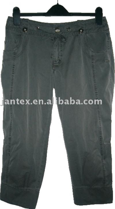ladies` cotton canvas tapered crop (ladies` cotton canvas tapered crop)