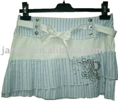 yarn dyed stripe mini skirt with ironed beads (garngefärbt Streifen Mini mit Perlen gebügelt)