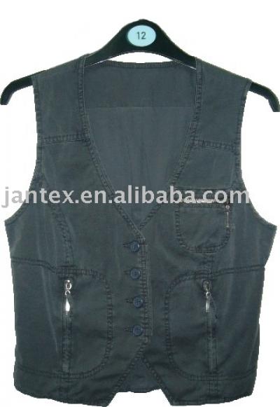 garment pigment dyed cotton canvas waistcoat (garment pigment dyed cotton canvas waistcoat)