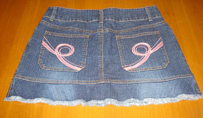LDS DENIM SHORT SKIRT