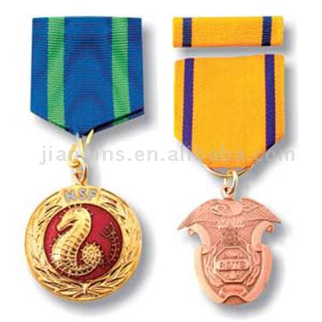 Die Struck Medal W/ Ribbon