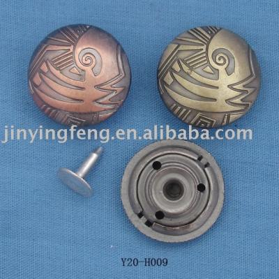 Domed jeans button