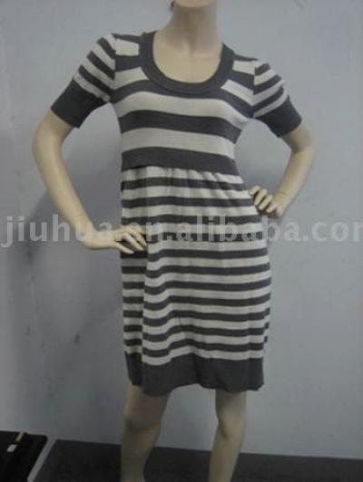 CREW NECK STRIPED S/S DRESS (Ras du cou RAYE S / S DRESS)