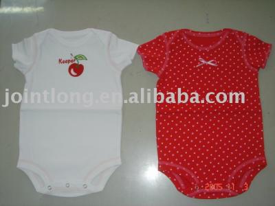 style: cherry - baby romper (100% Cotton 200gsm) (style: cherry - baby romper (100% Cotton 200gsm))