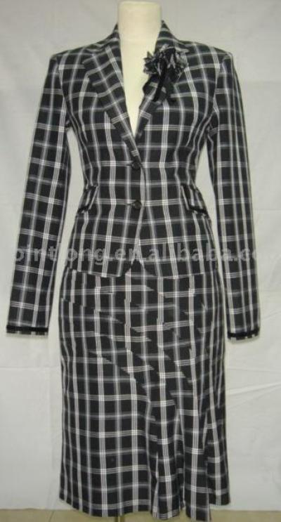 P1065R+P3169 Ladies Jacket + Pants, Fabric: T/R 65/35 Y/D Check (P1065R + P3169 Damen Jacke + Hose, Material: T / R 65/35 Y / D-Check)