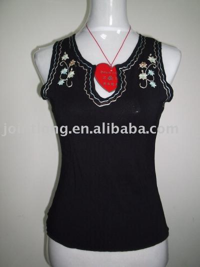 style JL0021 Ladies Vest with EMB (Fabric: Model/Lycra 92/8 240gsm) (style JL0021 Ladies Vest with EMB (Fabric: Model/Lycra 92/8 240gsm))