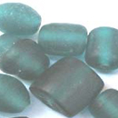 Plain Frosted Mix Shape Glass Beads Colour: Aqua Dark Frosted