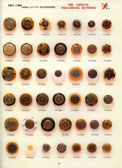 Resin, metallic combination Button (Résine, combinaison de boutons métalliques)