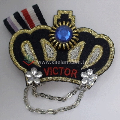 Crown Embroidery Patch with plastic crystal (Корона Вышивка патч с пластиковыми кристалл)