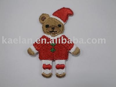 (71378)Christmas bear Embroidered badge ((71378) Noël ours brodé badge)