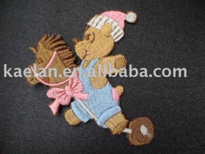 Teddy bear %26 horse Embroidered badge (Teddy 26% portent badge cheval brodé)