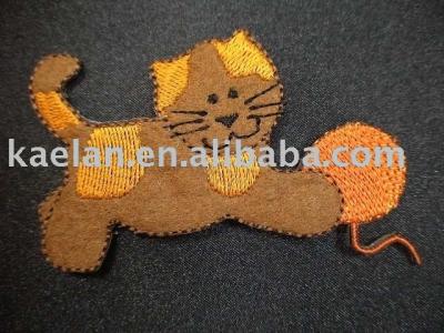 cat play wool Embroidered badge (au jeu du chat laine écusson brodé)