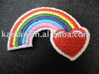 Heart rainbow Embroidered badge (Heart Regenbogen Gestickte Abzeichen)