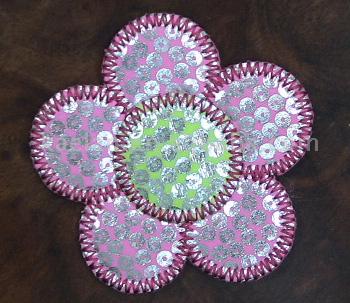 Sliver Printed Flower Embroidery Patch (Sliver Imprimé Fleur de broderie)